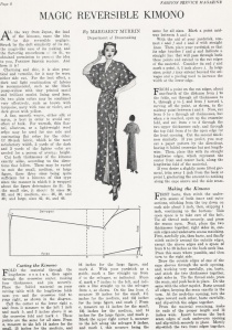 1930s Free Kimono Newspaper Pattern