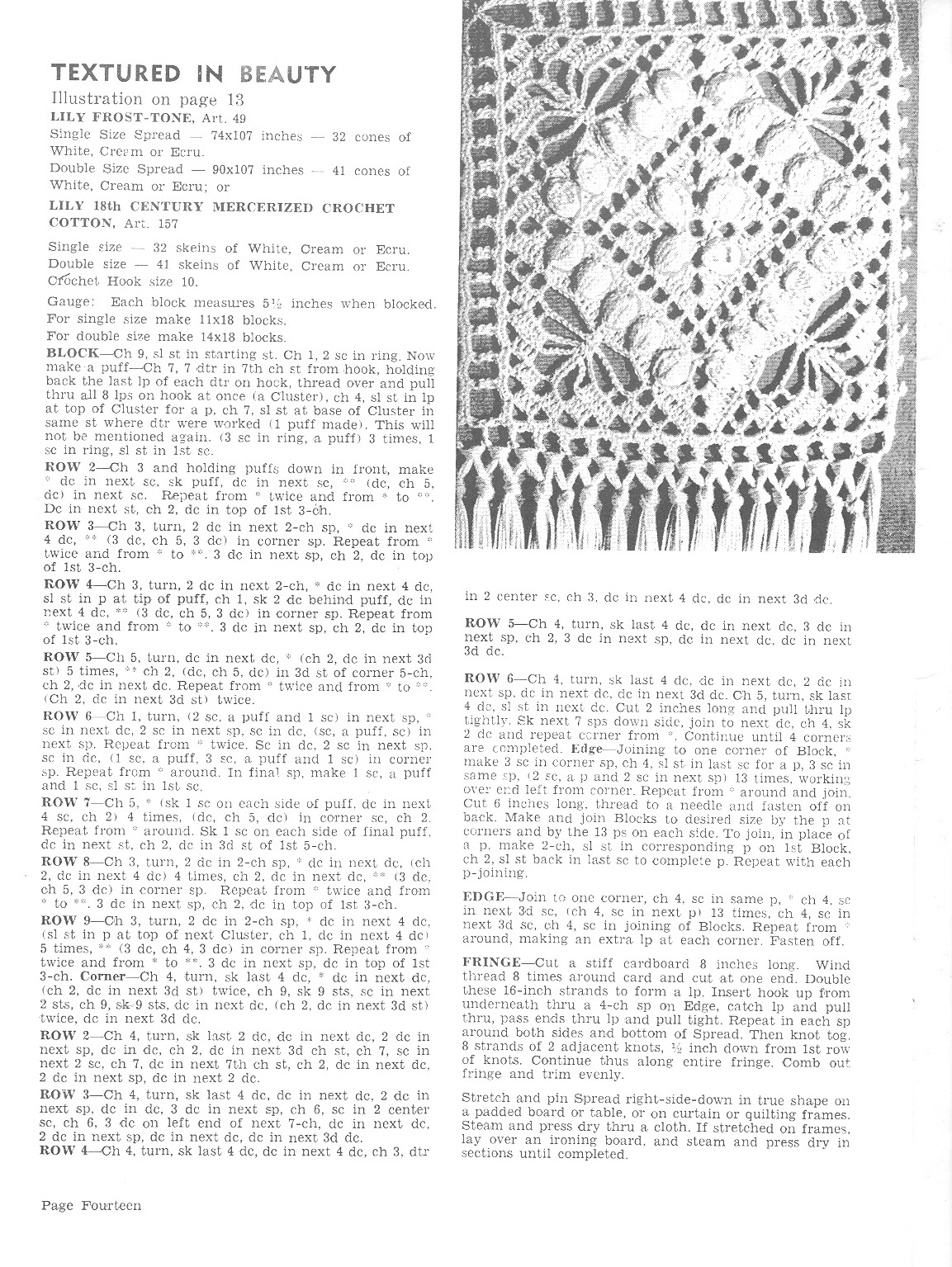Crochet Pattern Motif Lily Mills book 73