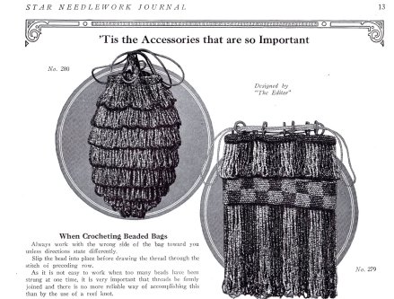 beaded crochet hand bags purse patterns 1920s
