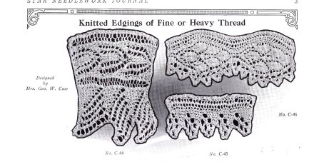 knit knitted knitting edgings patterns free star