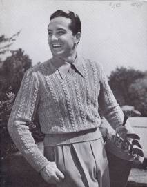 Vintage 40s Cable Knit Sweater Pattern